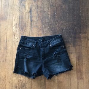Black jean shorts
